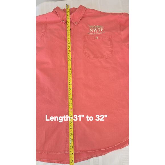 Wild Turkey Federation Mens Shirt XXL Coral Cotton Embroidered Turkey Hunting - Picture 13 of 16